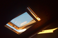 Skylight in guest house with view to the stars
